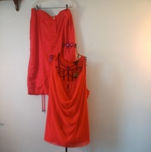 6th & Lane size 24 2pc Red top and skirt